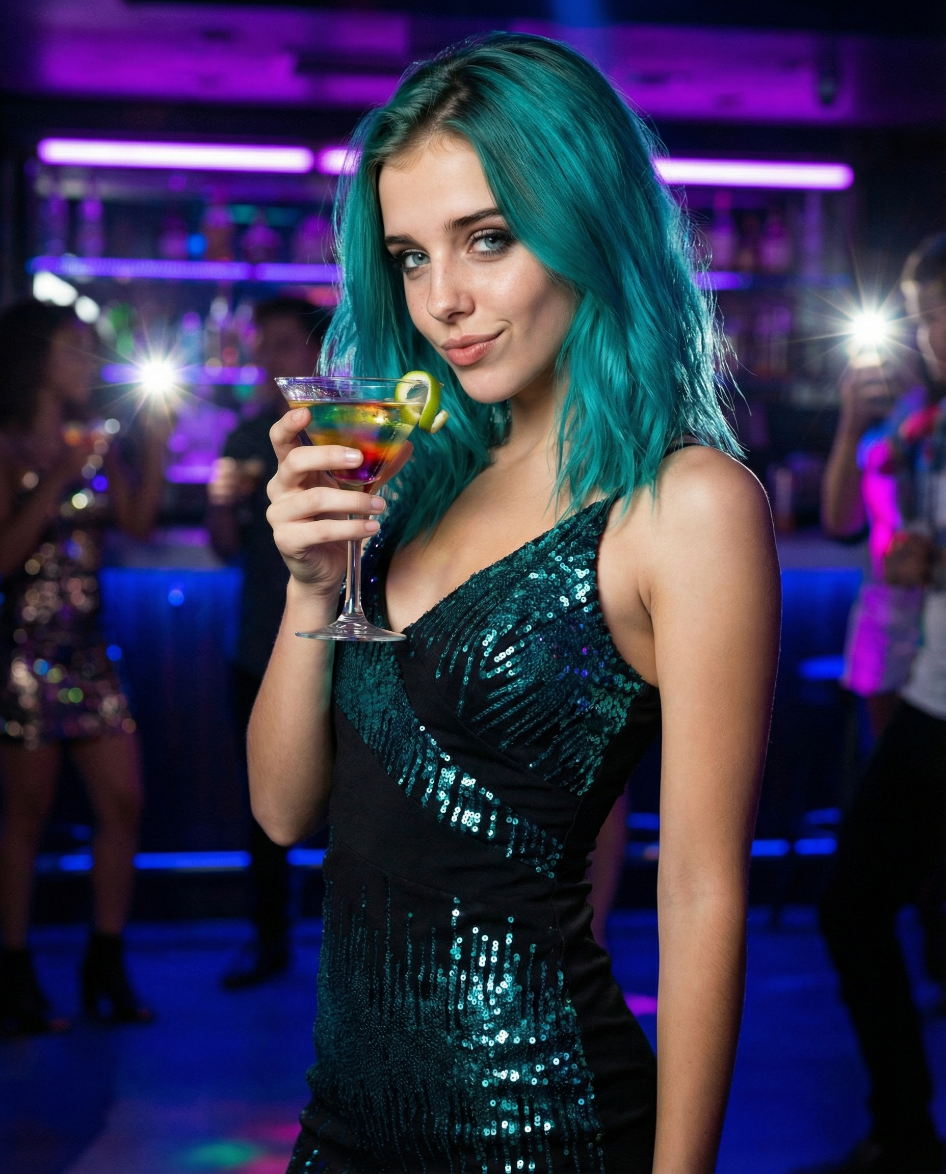 Monday night energy with neon lights and confidence (corrected aspect ratio)