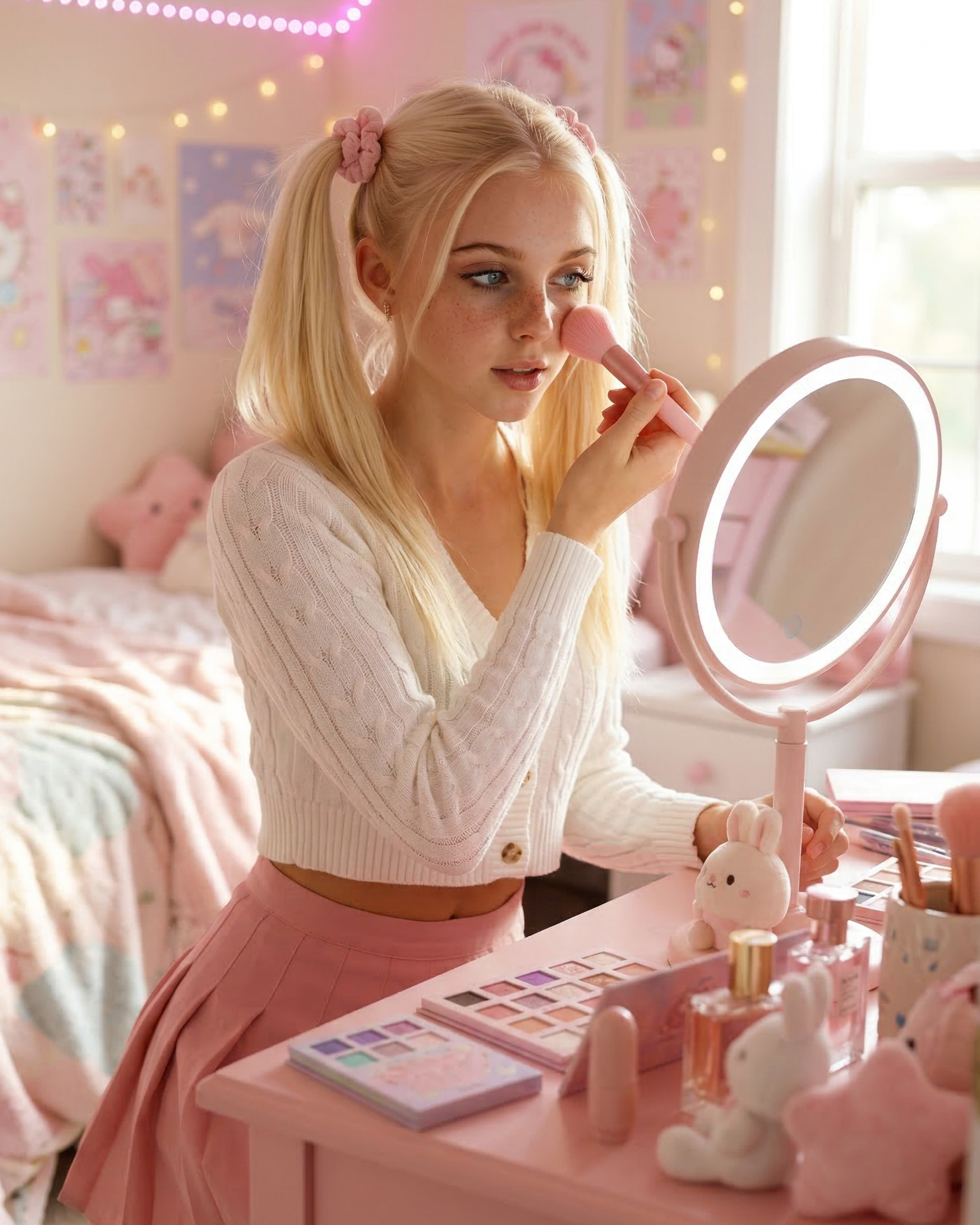 a day in her life. same outfit, six moods. 💖